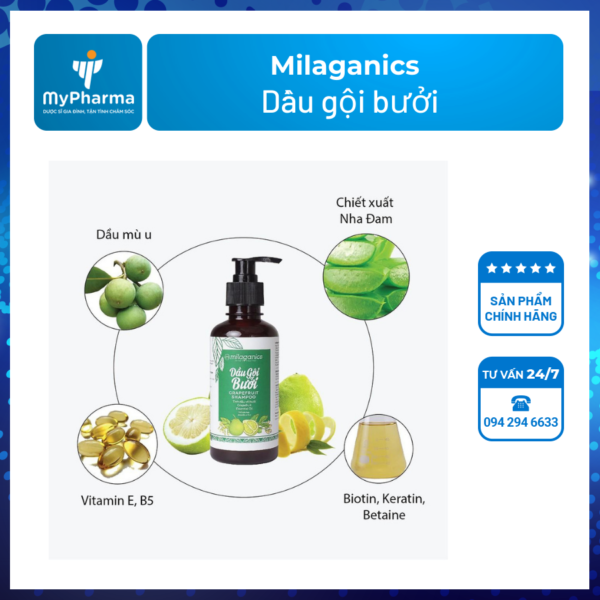 dầu gội bưởi Milaganics