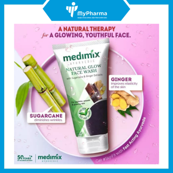 SRM Medimix Natural Glow Face Wash (With Sugarcane & Ginger Extracts)