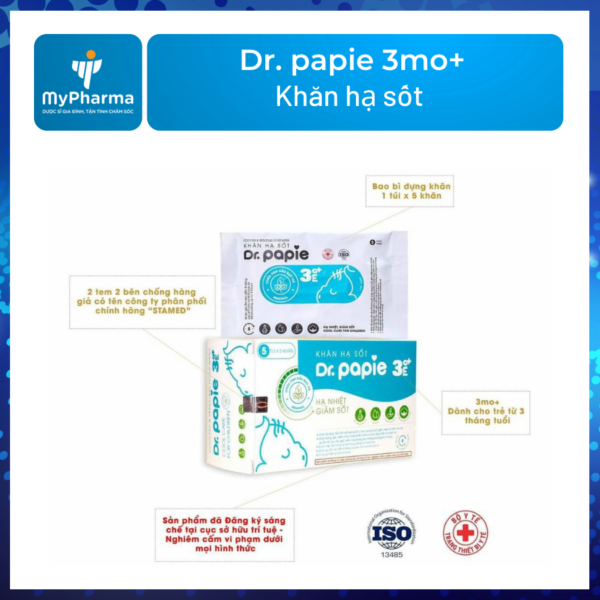 Khăn hạ sốt Dr. papie 3mo+