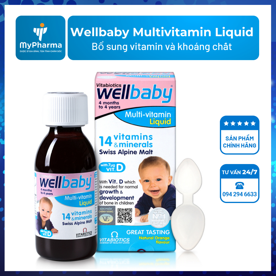 Wellbaby Multivitamin Liquid - Bổ Sung Dưỡng Chất, Tăng đề Kháng Cho Bé