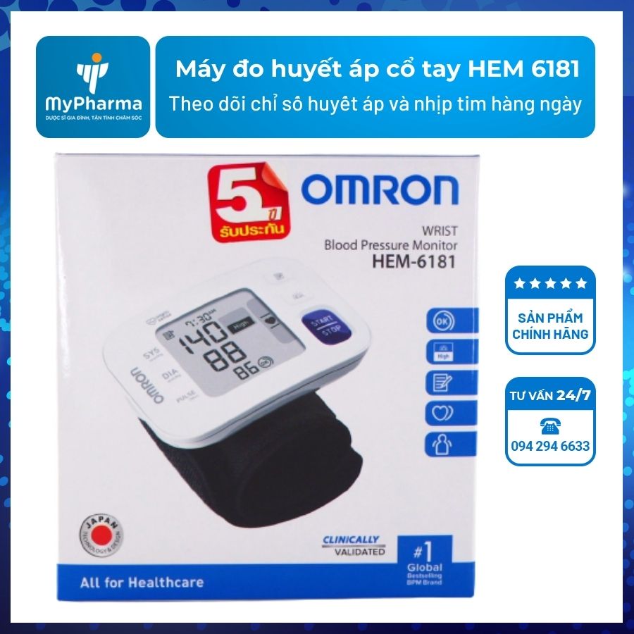 MÁY ĐO HUYẾT ÁP TỰ ĐỘNG OMRON HEM 7180 THEO DÕI NHỊP TIM VÀ HUYẾT ÁP