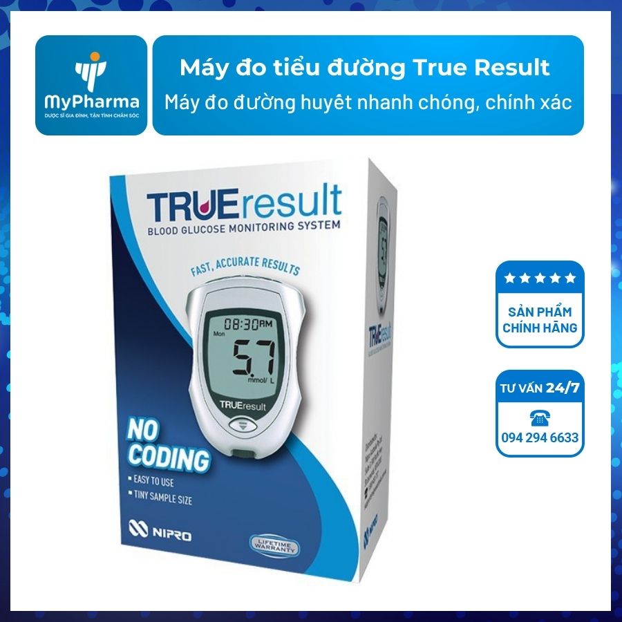 MÁY ĐO ĐƯỜNG HUYẾT TRUE RESULT THIẾT KẾ NHỎ GỌN TIỆN LỢI SỬ DỤNG TẠI NHÀ