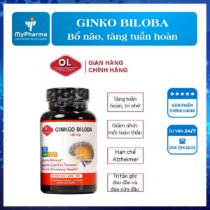 Ginkgo Biloba Olympian Labs - Tăng tuần hoàn, bổ não, giảm rối loạn tiền đình