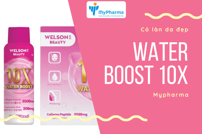 Welson 10X Water Boost 6 chai - Nước uống collagen cấp ẩm 