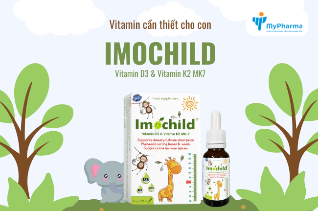 Imochild Vitamin D3 & Vitamin K2 MK7 - Giúp trẻ cao lớn 