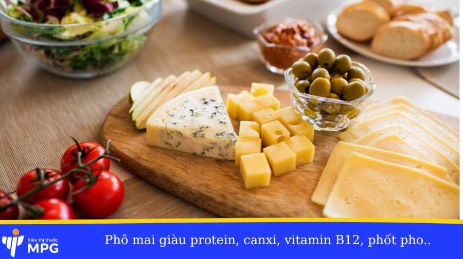 Phôi mai chứa protein, canxi, vitamin B12