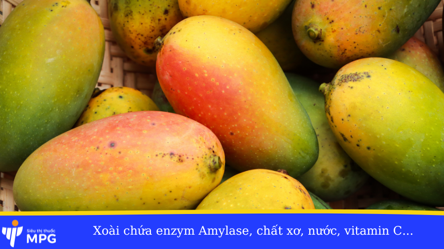 Xoài chứa enzym amylase, chất xơ và vitamin C