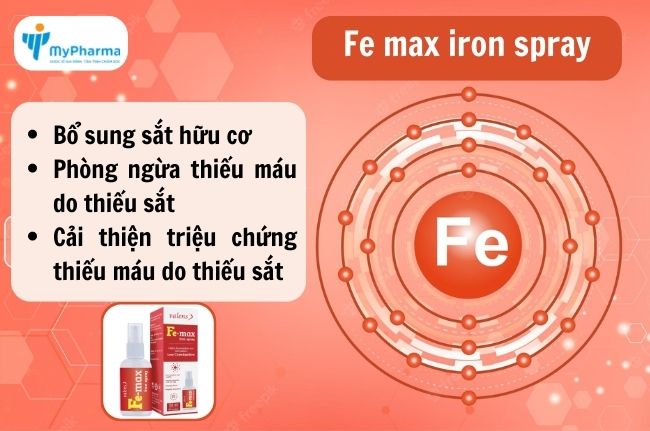 Fe max iron spray - Xịt hỗ trợ bổ sung Sắt hữu cơ cho cơ thể