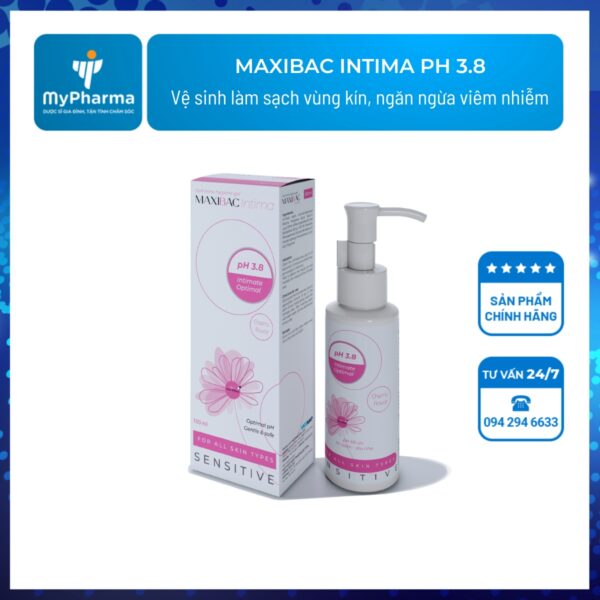 Gel ddvs phụ nữ MAXIBAC INTIMA PH 3.8